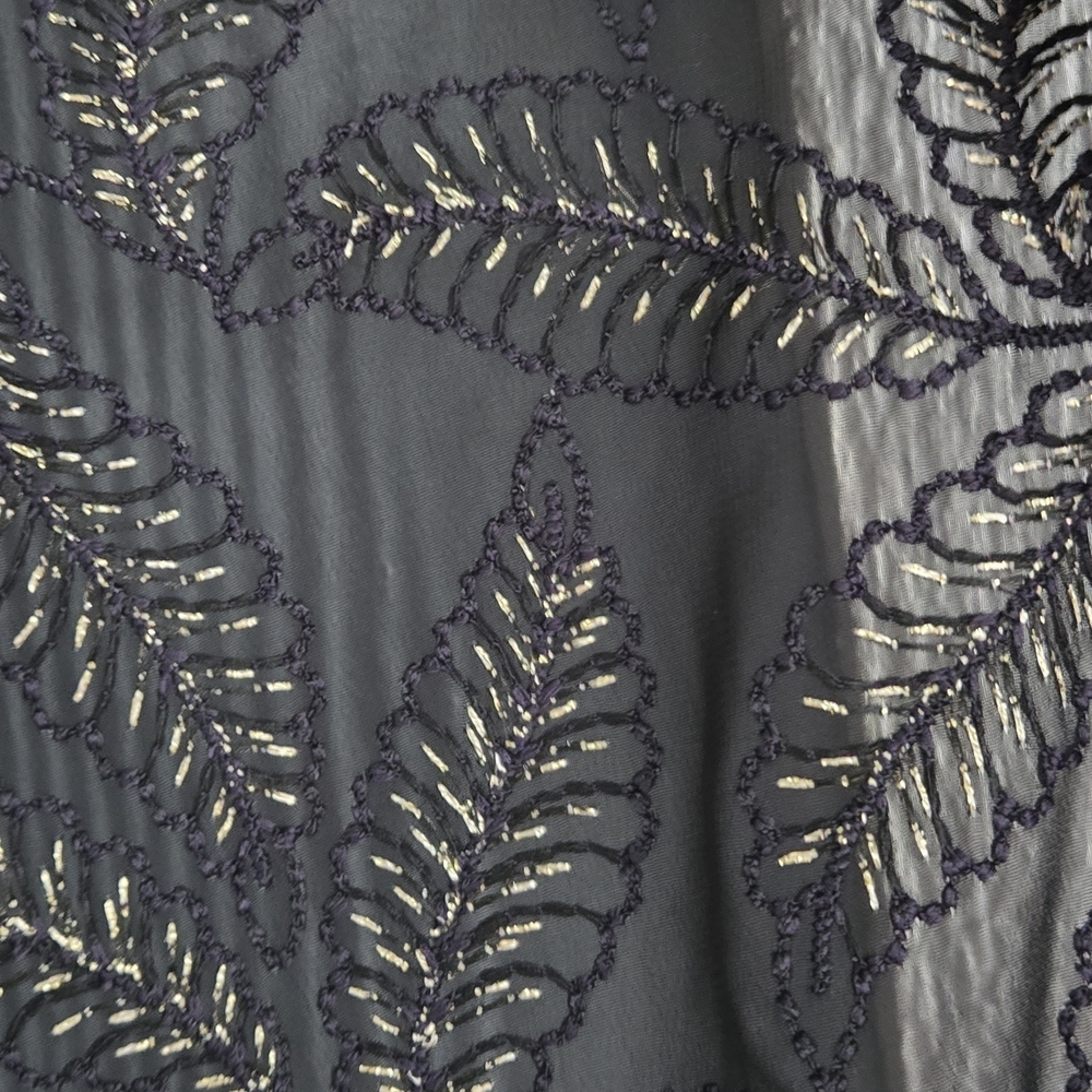 Zara Black Sheer Bomber Jacket with Leaf Design - Picture 8 of 9